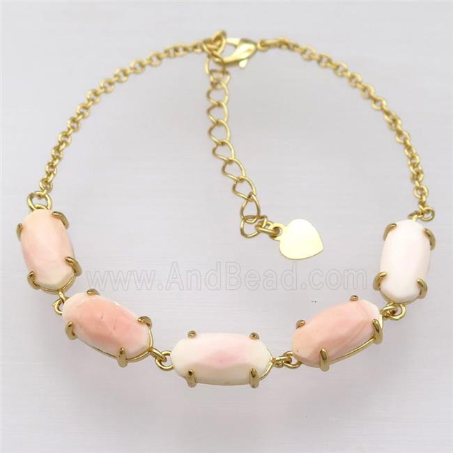 copper Bracelets with Queen Shell, Adjustable, gold plated