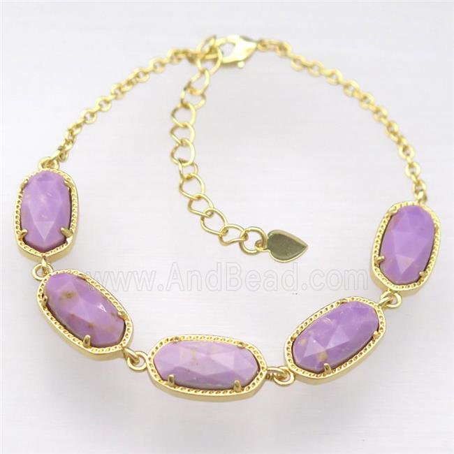 copper Bracelets with Sugilite, Adjustable, gold plated