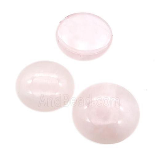 Rose Quartz Cabochon, circle