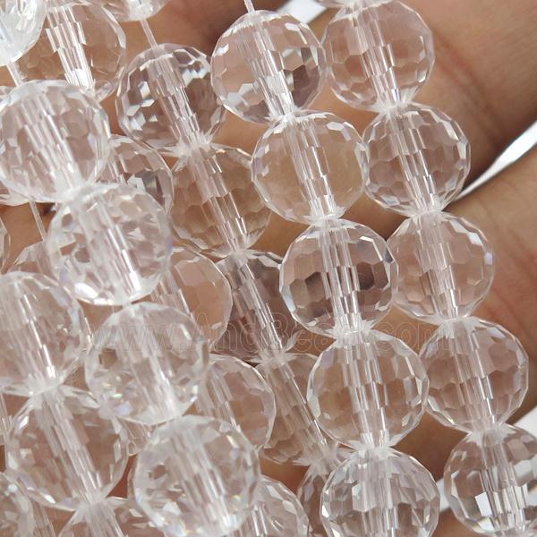 clear Chinese Crystal Glass Beads, faceted round
