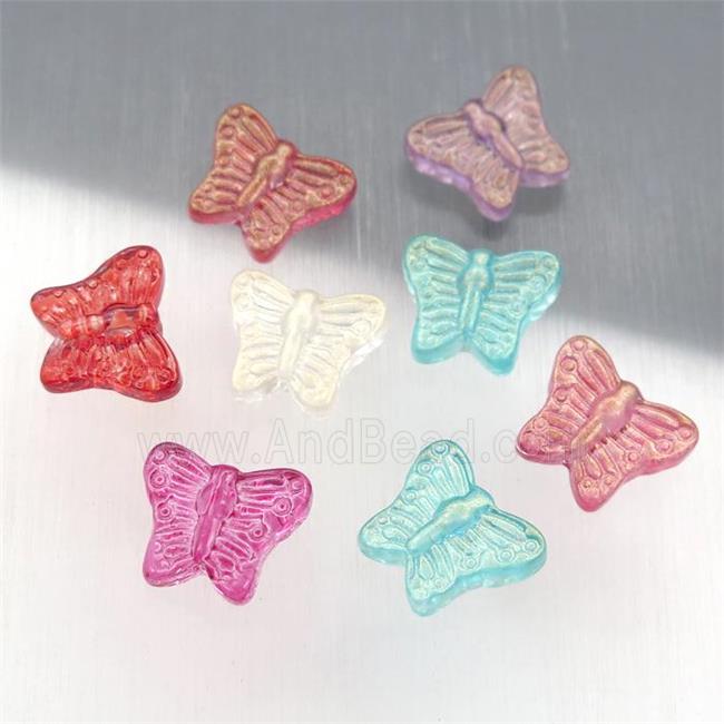 crystal glass butterfly beads, mixed color