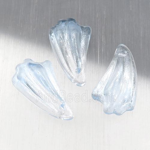 lt.blue crystal glass petal beads