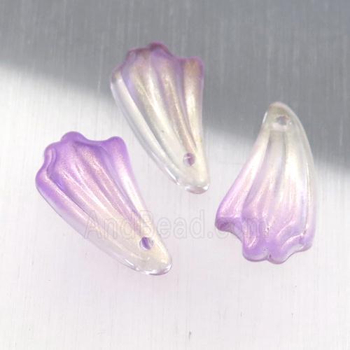 purple crystal glass petal beads