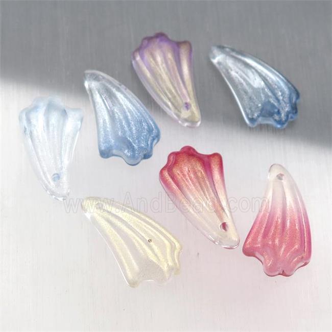 crystal glass petal beads, mixed color