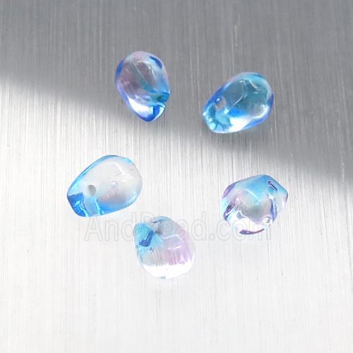 blue crystal glass teardrop beads