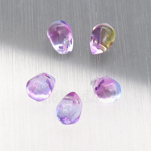purple crystal glass teardrop beads