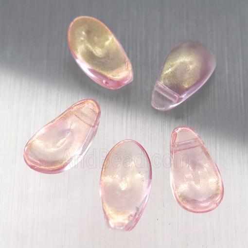 lt.pink crystal glass petal beads