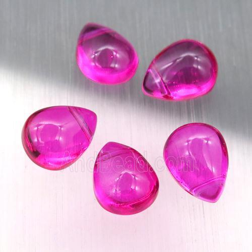 deep hotpink crystal glass teardrop beads