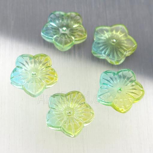 crystal glass flower beads, multicolor