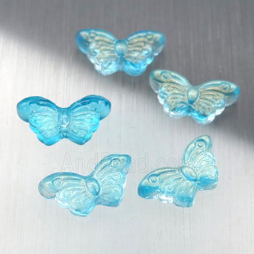 teal crystal glass butterfly beads