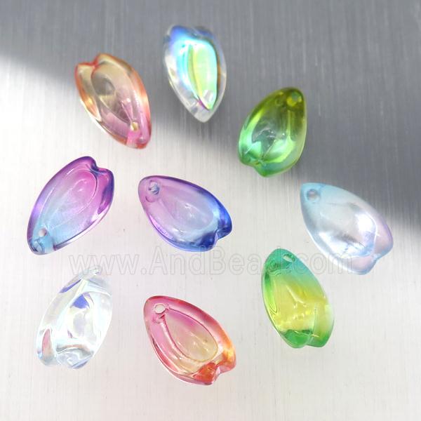 crystal glass teardrop beads, mixed color