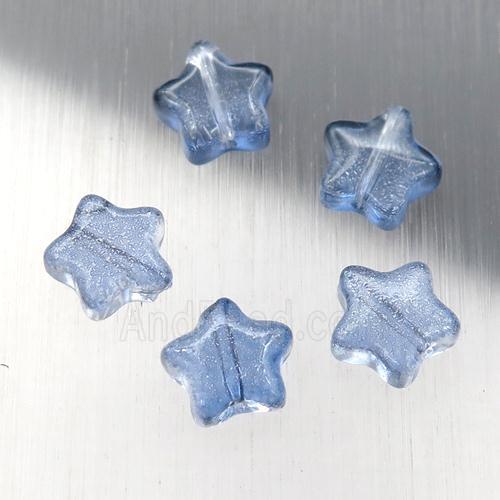 blue crystal glass star beads