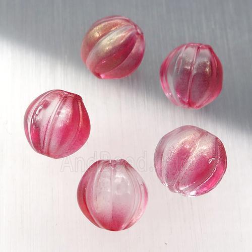 red crystal glass melon beads