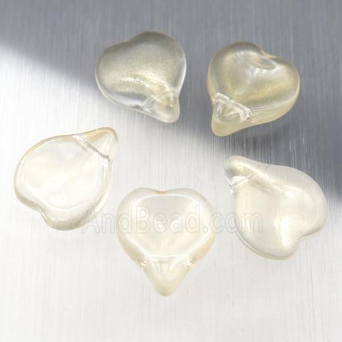 jadeite glass teardrop beads, gold