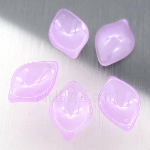 purple jadeite glass leaf beads