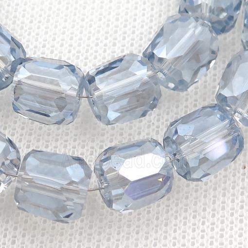 grayblue Crystal Glass Beads, faceted barrel