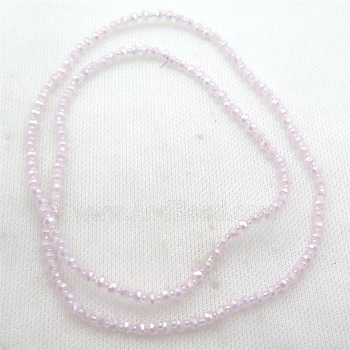 pink Jadeite Glass Beads, faceted rondelle