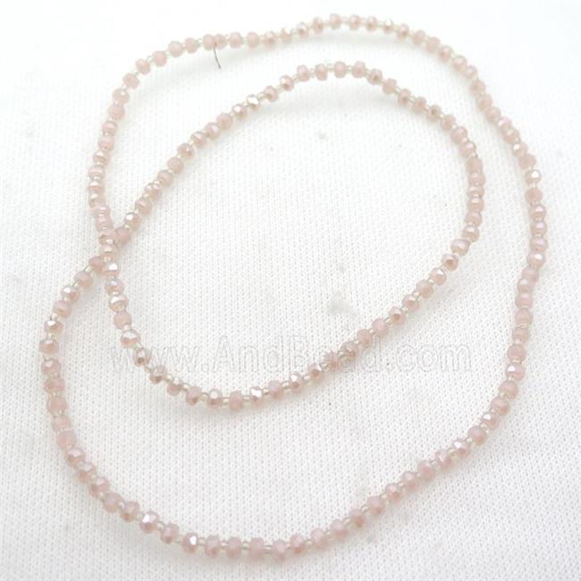 peach Jadeite Glass Beads, faceted rondelle
