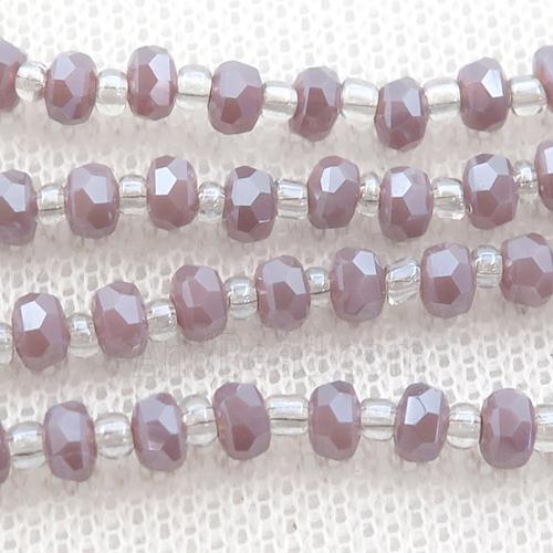 purple Jadeite Glass Beads, faceted rondelle
