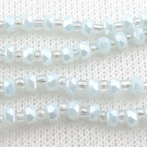 Jadeite Glass Beads, faceted rondelle