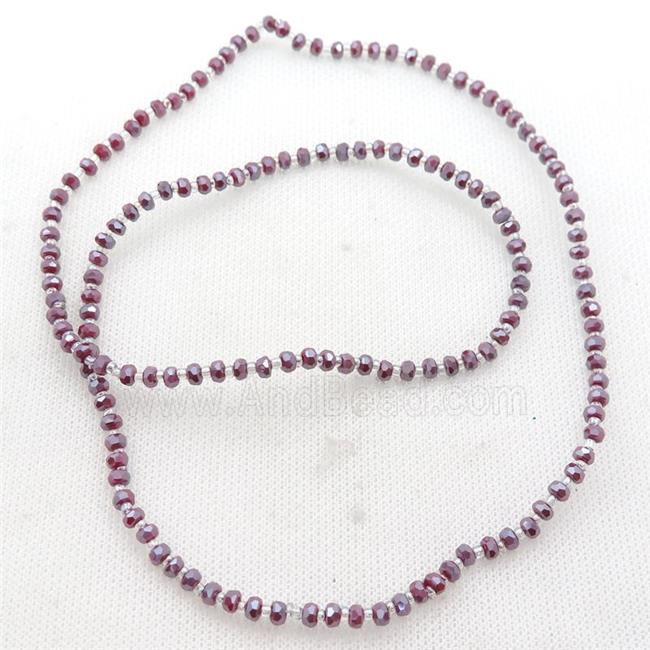 red Jadeite Glass Beads, faceted rondelle