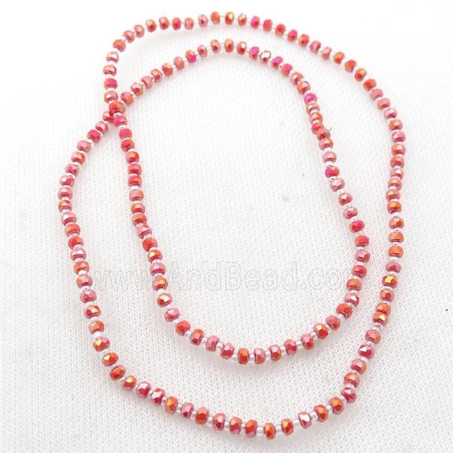 orange Jadeite Glass Beads, faceted rondelle
