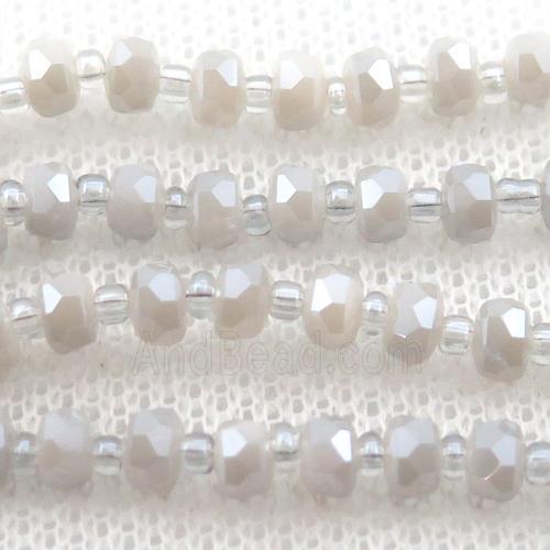 Jadeite Glass Beads, faceted rondelle