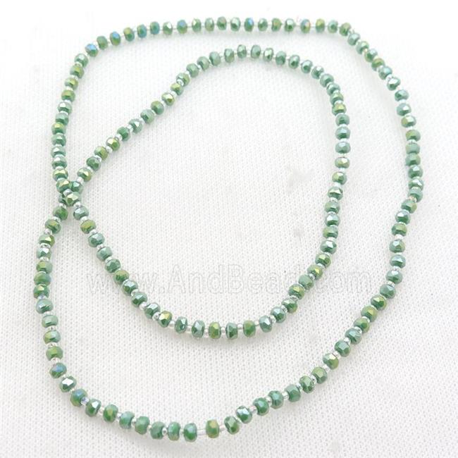 green Jadeite Glass Beads, faceted rondelle