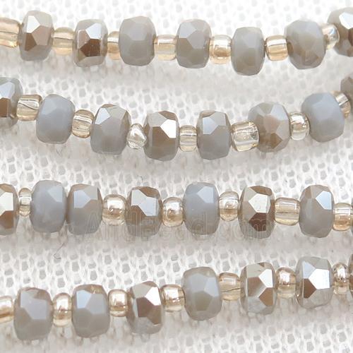 Jadeite Glass Beads, faceted rondelle