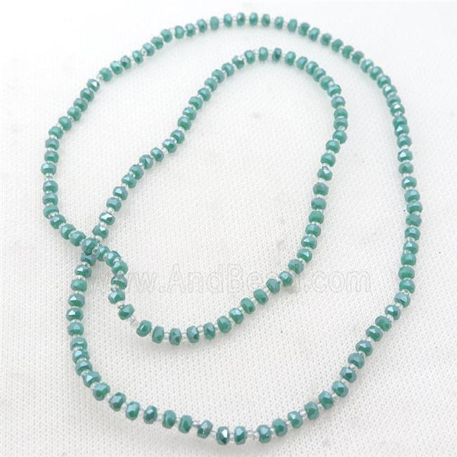 green Jadeite Glass Beads, faceted rondelle