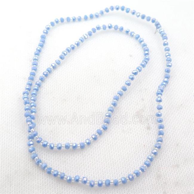 blue Jadeite Glass Beads, faceted rondelle