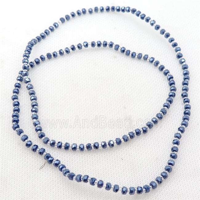 blue Crystal Glass Beads, faceted rondelle