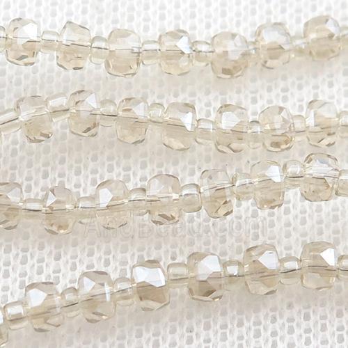 champagne Crystal Glass Beads, faceted rondelle