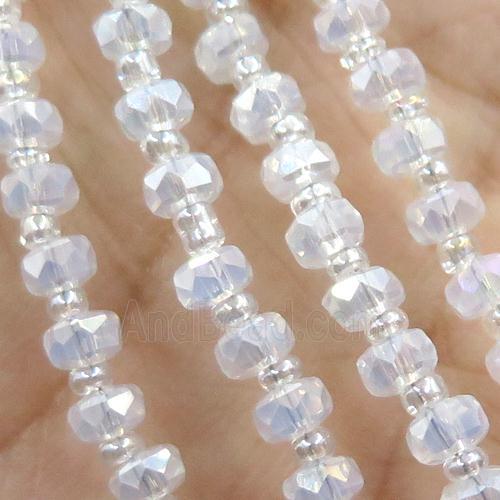 Crystal Glass Beads, faceted rondelle