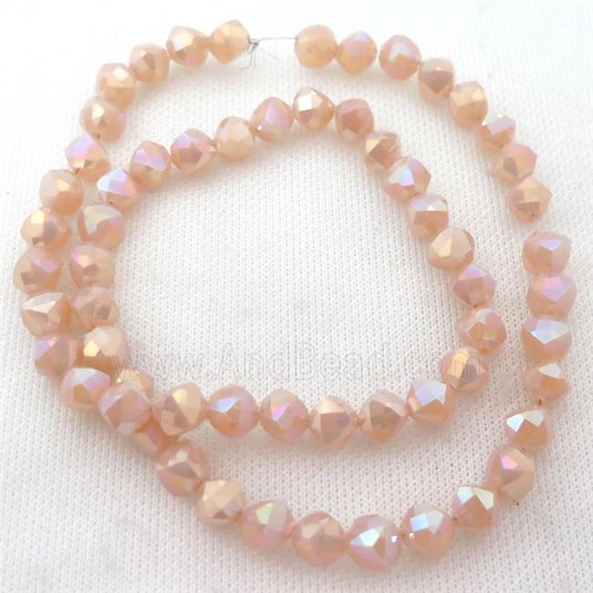 peach Jadeite Glass Beads, freeform