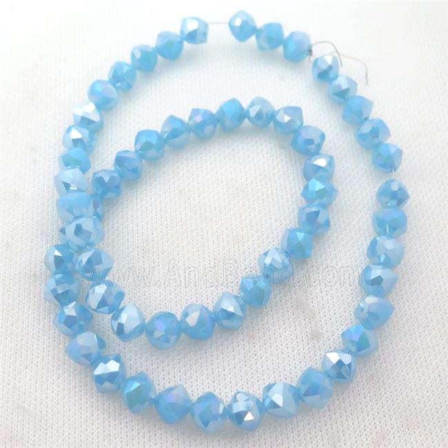 blue Jadeite Glass Beads, freeform