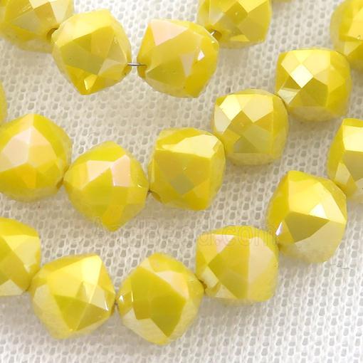 yellow Jadeite Glass Beads, freeform