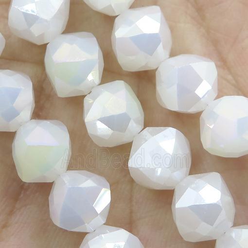 white cream Jadeite Glass Beads, freeform