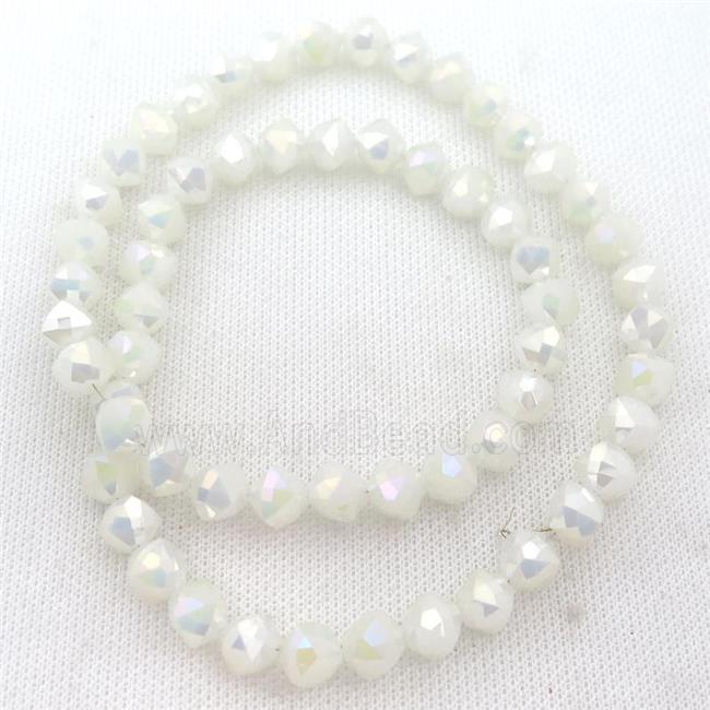 white cream Jadeite Glass Beads, freeform