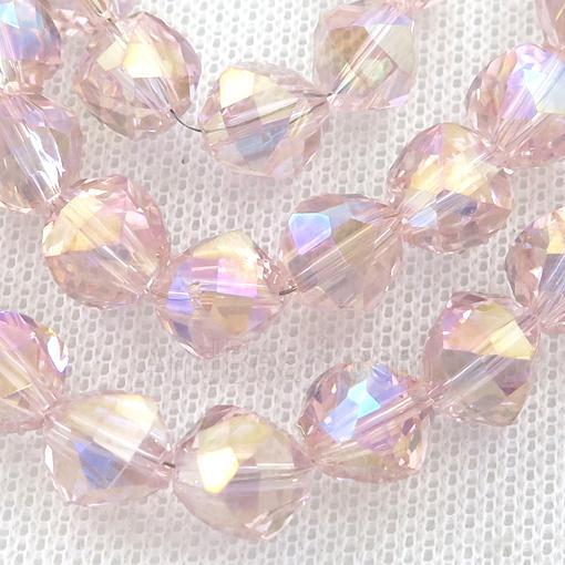 pink Crystal Glass Beads, freeform