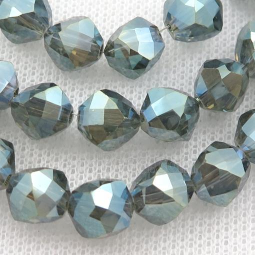 green Crystal Glass Beads, freeform