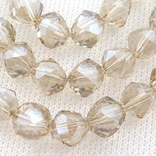 champagne Crystal Glass Beads, freeform