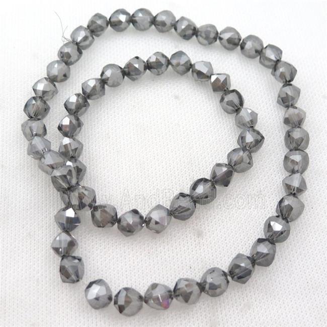 gray Crystal Glass Beads, freeform