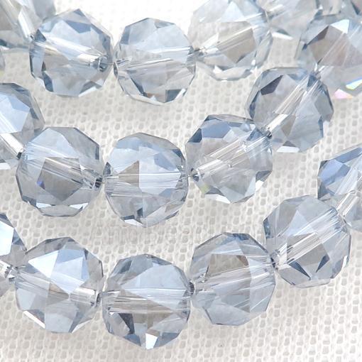 grayblue Crystal Glass Beads, faceted round