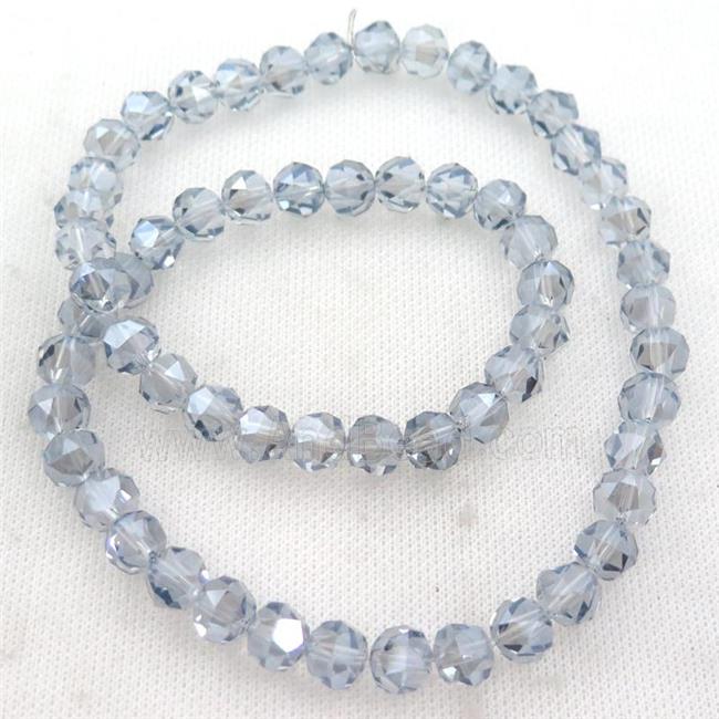 grayblue Crystal Glass Beads, faceted round