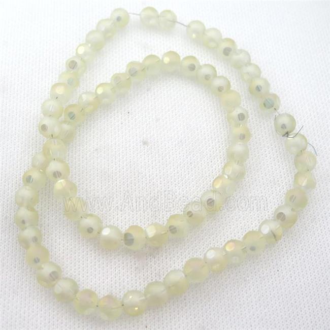 yellow round Crystal Glass Beads, matte