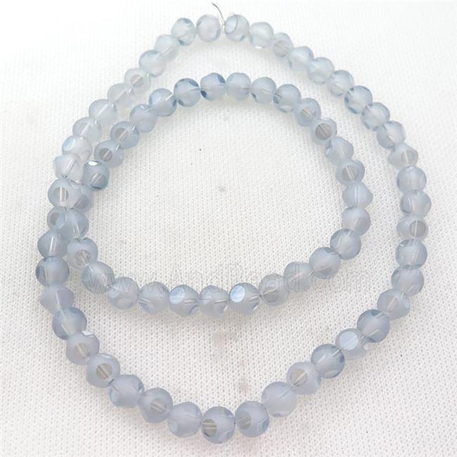 gray round Crystal Glass Beads, matte