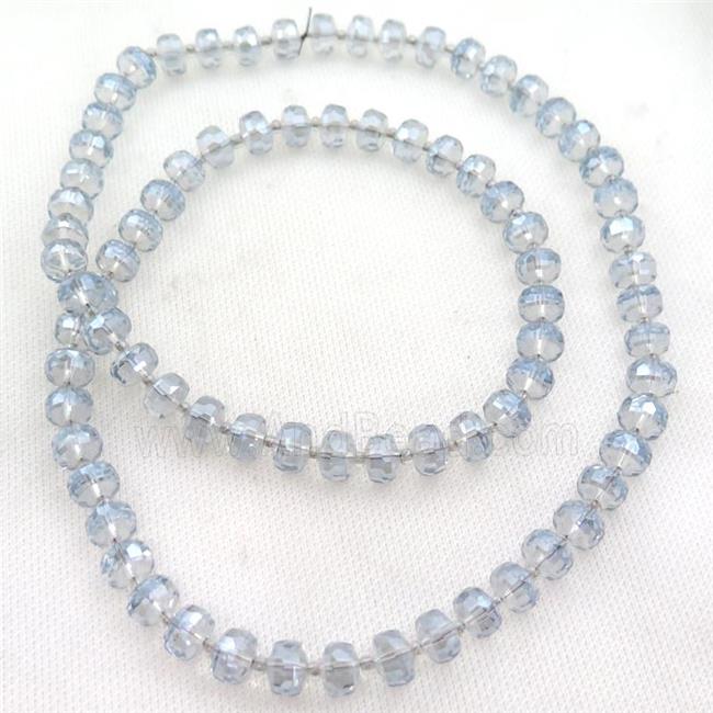 bluegray Crystal Glass beads, faceted rondelle