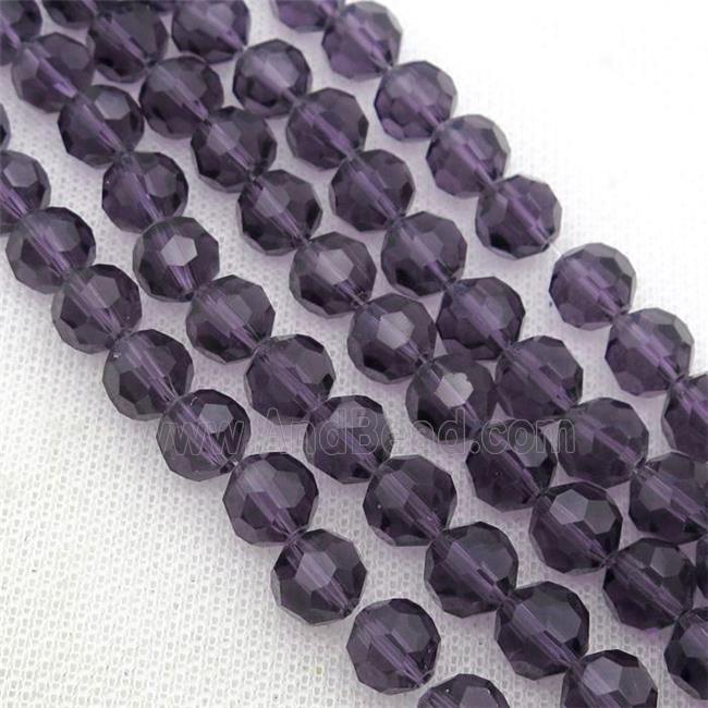 darkpurple Crystal Glass Beads, faceted round