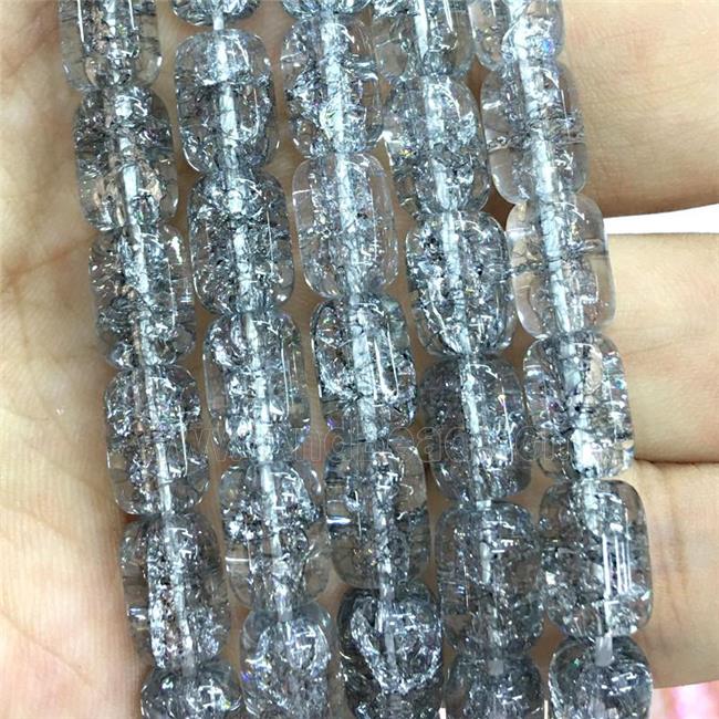Crackle Crystal Glass barrel beads